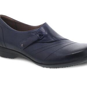 Dansko Franny Navy Burnished Calf Leather New Women's Size 36 Loafers Comfort